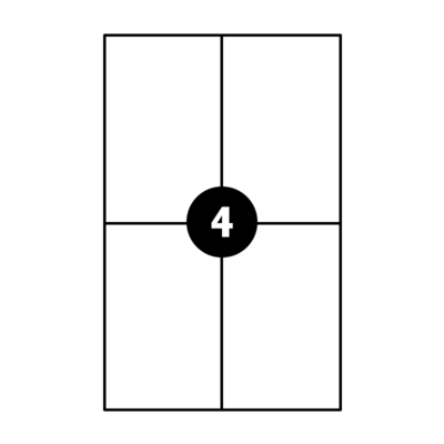 Etiquettes Laser - Coins droits - etiquette Image- Etiquette Blanche format A4 - 4 etiquettes par page- format 105x148,5mm- Antalis