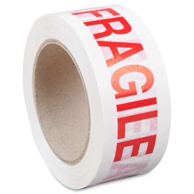Ruban adhésif PVC imprimé Fragile rouge 50mm x 100 m