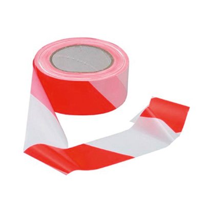Ruban de signalisation blanc/rouge 50 mm x 100 m