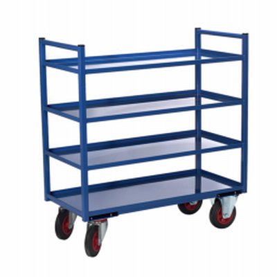 Photo Servante multi niveaux à 4 plateaux tôle 400 kg