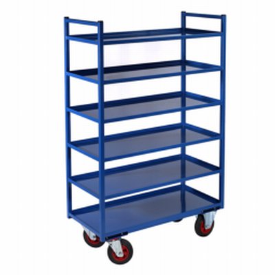 Photo Servante multi niveaux à 6 plateaux tôle 400 kg
