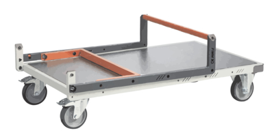 Chariot FIMM flat-pack dossier repliable 850 x 500 mm plateau tôle roues TPE 250 kg