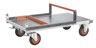 Chariot FIMM flat-pack dossier repliable 850 x 500 mm plateau tôle roues caoutchouc 400 kg