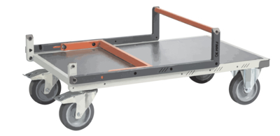 Chariot FIMM flat-pack dossier repliable 850 x 500 mm plateau tôle roues TPE 400 kg