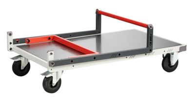 Chariot FIMM flat-pack dossier repliable, 1000 x 600 mm, plateau tôle, roues caoutchouc, 250 kg