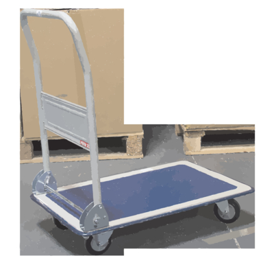 Chariot FIMM dossier repliable plateau tôle antidérapant 150 kg