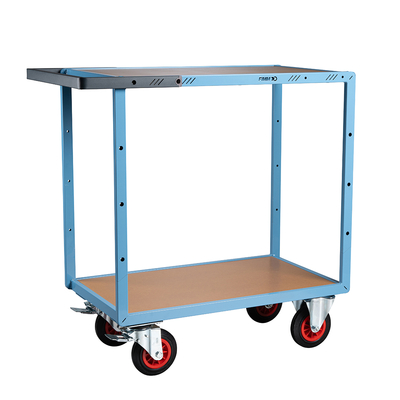 Servante mécano-soudée 2 plateaux médium, 850 x 500 mm, roues CC, 400 kg