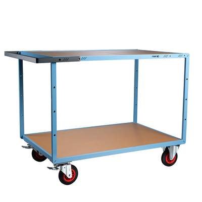 Servante mécano-soudée 2 plateaux médium, 1200 x 800 mm, roues CC, 400 kg
