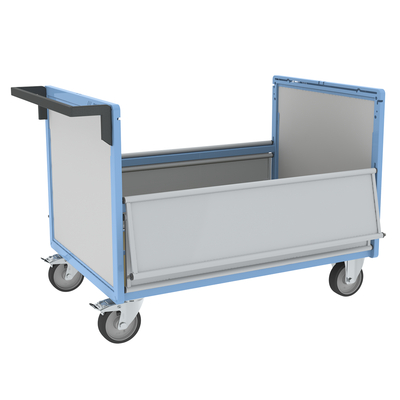 Chariot conteneur PP alvéolaire sans toit FIMM, 1200 x 800 mm, 500 kg