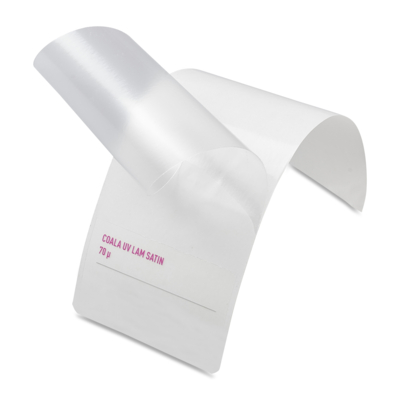 Film de Lamination Coala UV Lam Satin transparent satiné colle acrylique transp. perm. 1300 mm x 50 m