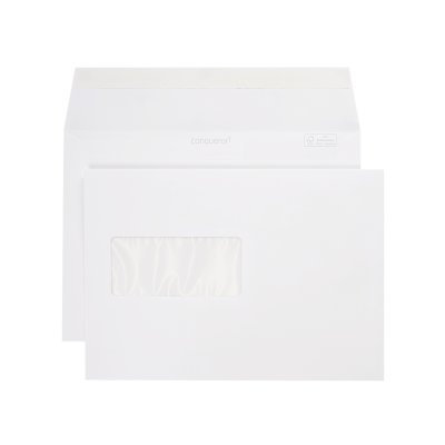 Enveloppe C5 Conqueror CX22 Blanc Diamant 120g/m² avec fenêtre Boîte de 250 pièces