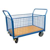 Photo Chariot modulaire 500 kg dossiers et ridelles grillagées amovibles