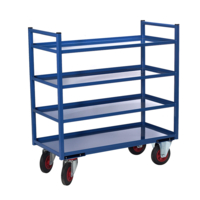 Photo Servante multi niveaux à 4 plateaux tôle 400 kg