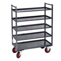 Photo Servante multi niveaux à 5 plateaux tôle 400 kg