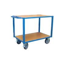 Photo Servante établi 2 plateaux bois 500 kg bleue