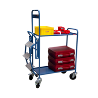 Photo Servante escabeau 250 kg, 2 plateaux