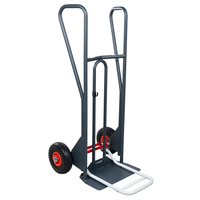 Diable DBA 350 kg poignées fermées bavette mixte roues increvables, Ø260 mm
