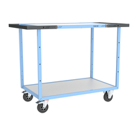 Servante mécano-soudée double poignées 2plat mélaminé 1000x600mm roues CC 250kg