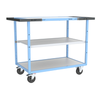 Servante mécano-soudée double poignées 3plat mélaminé 1000x600mm roues CC 250kg