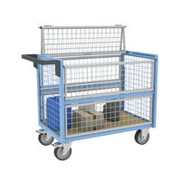 Chariot conteneur grillagé avec toit FIMM, 1000 x 600 mm, 500 kg