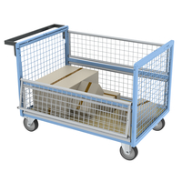 Chariot conteneur grillagé sans toit FIMM, 1200 x 800 mm, 500 kg