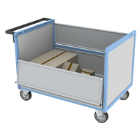 Chariot conteneur PP alvéolaire sans toit FIMM, 1200 x 800 mm, 500 kg