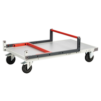 Chariot monté dossier repliable 1000 x 600 mm plateau mélaminé roues CC 250 kg, FIMM