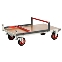 Chariot monté dossier repliable 1000 x 600 mm plateau médium roues caoutchouc 400 kg, FIMM