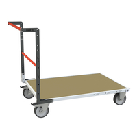 Chariot modulaire tube 1 dossier, plateau bois 1000 x 600 mm, 500 kg, FIMM