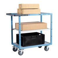 Servante mécano-soudée 3 plateaux mélaminé, 850 x 500 mm, roues TPE, 250 kg, FIMM