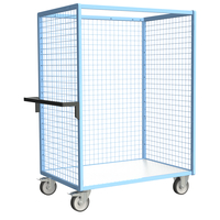 Servante grillagée 3 côtés, plateau bois, 1200 x 800 mm, 500 kg, FIMM