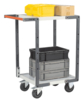 Servante FIMM flat-pack 2 plateaux mélaminé, 550 x 500 mm, roues caoutchouc, 250 kg