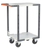 Servante FIMM flat-pack 2 plateaux mélaminé, 550 x 500 mm, roues caoutchouc, 250 kg