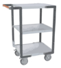 Servante FIMM flat-pack 3 plateaux mélaminé, 550 x 500 mm, roues TPE, 250 kg