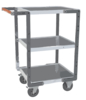 Servante FIMM flat-pack 3 plateaux tôle, 550 x 500 mm, roues caoutchouc, 250 kg