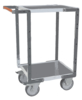 Servante FIMM flat-pack 2 plateaux tôle, 550 x 500 mm, roues TPE, 400 kg