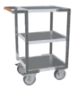 Servante FIMM flat-pack 3 plateaux tôle, 550 x 500 mm, roues TPE, 400 kg