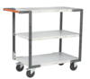 Servante FIMM flat-pack 3 plateaux mélaminé, 850 x 500 mm, roues caoutchouc, 250 kg