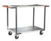 Servante FIMM flat-pack 2 plateaux tôle double poignées 850 x 500 mm roues caoutchouc 250 kg