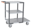 Servante FIMM flat-pack 3 plx tôle 1 plateau 850 x 500 mm et 2 plx 550 x 500 mm roues TPE 250 kg