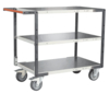 Servante FIMM flat-pack 3 plateaux tôle, 850 x 500 mm, roues TPE, 400 kg