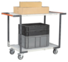 Servante FIMM flat-pack 2 plateaux mélaminé double poignées 1000 x 600 mm roues TPE 250 kg