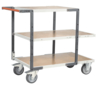 Servante FIMM flat-pack 3 plx médium 2 plateaux 1000 x 600 mm et 1 pl. 700 x 600 mm roues TPE 400 kg