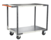 Servante FIMM flat-pack 2 plateaux tôle, 1000 x 600 mm, roues caoutchouc, 250 kg