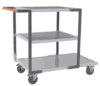 Servante FIMM flat-pack 3 plx tôle 1 plateau 1000 x 600 mm et 2 plx 700 x 600 mm roues cc 250 kg
