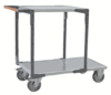 Servante FIMM flat-pack 2 plx tôle, 1 pl 1000 x 600 mm et 1 pl 700 x 600 mm roues TPE 400 kg
