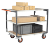 Servante FIMM flat-pack 3 plateaux médium, 1200 x 800 mm, roues caoutchouc, 400 kg