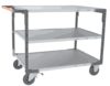 Servante FIMM flat-pack 3 plx tôle, 1200 x 800 mm, roues caoutchouc, 400 kg