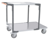 Servante FIMM flat-pack 2 plx tôle 1 plateau 1200 x 800 mm, 1 plateau 900 x 800 mm roues TPE 400 kg