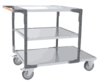 Servante FIMM flat-pack 3 plx tôle 2 plx 1200 x 800 mm, 1 plateau 900 x 800 mm roues TPE 400 kg